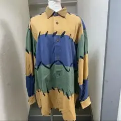 ヒューゴボス　長袖シャツ　ドイツ製　アート柄　HUGO BOSS