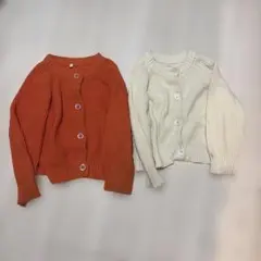 gu 아이 가디건 2장 세트 110cm 오렌지 화이트