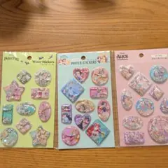 ディズニーウォーターシール3セット　オイスター、プリンセス、ティンカーベル