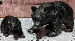 さ*と様 北海道木彫り親子熊　レトロ