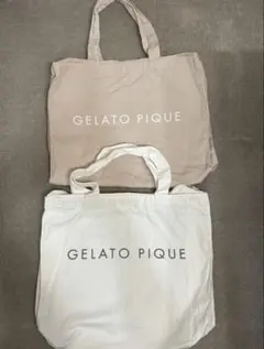 2枚セット★ジェラートピケ福袋バッグ白＆ピンクGELATO PIQUEジェラピケ