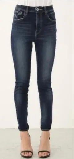 rienda NeoDualコア2wayStデニムジャストウエストアンクルパンツ