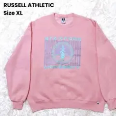 90s USA製 ラッセルアスレチック カレッジスウェット XL ピンク