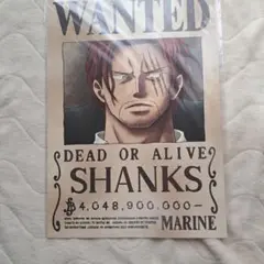 新品未使用　海軍発行公式手配書　ワンピース 　シャンクス