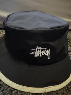 Stüssy バケットハット ブラック 前後ロゴ 両面ロゴ ステューシー