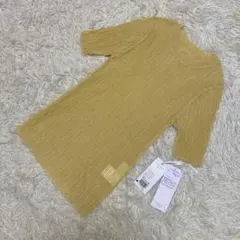 新品未使用　デシグアル　シアーリブニット　半袖　イエロー　透け感　薄手　36 Sのサムネイル