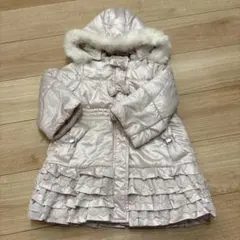 フリル付きピンクダウンコート 90cm？