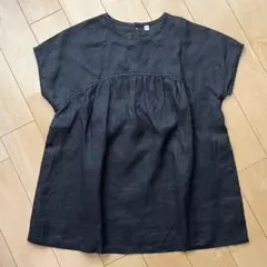 無印良品　ブラウス　麻100%　女の子　140〜150 黒