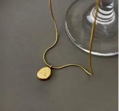 コインラウンドネックレス　サージカルステンレス　スネークチェーン　韓国風　上品