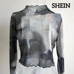 〜SHEINグラフィックプリント シースルー長袖トップス〜