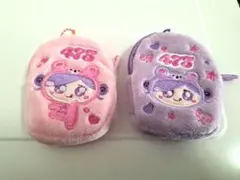 【新品】しなクマ刺繍ポーチ・パープル＆ピンクしなこちゃん2個セット 475