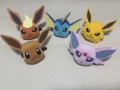 ポケットモンスターフェイスぬいぐるみクリップ　　イーブイ コンプリート