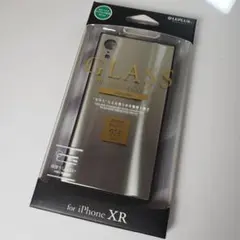 iPhone XR 背面ガラスシェルケース スクエア シルバー 021