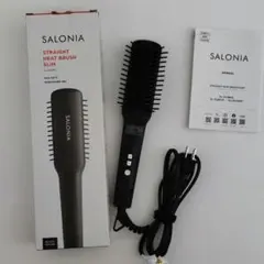 SALONIA ストレートヒートブラシ　スリム　ブラック