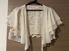 結婚式お呼ばれ用 ボレロ アイボリー 半袖
