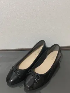 リボン フラットパンプス ブラックのサムネイル