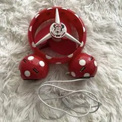 ミニーマウス 赤 白 ドット柄 USB扇風機 卓上ファン