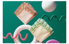 近沢レース タオルハンカチ / ハナミズキ アイボリー /ピンク 2枚セット