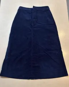 コーデュロイ ネイビーロングスカート 67cm ユニクロ