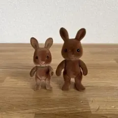 シルバニアファミリー ブラウンウサギ 人形セット 初期 廃盤
