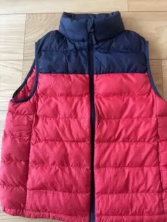 UNIQLO ダウンベスト 赤/ネイビー 150