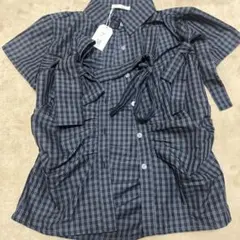 半袖チェックリボンシャツのサムネイル