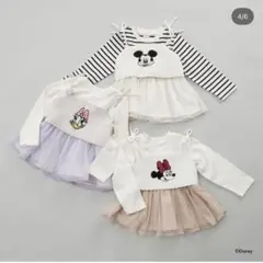 ミニーロンTとベストのセット　チェック柄ワンピース