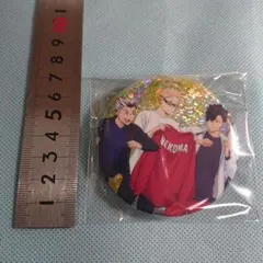 ハイキュー　ビスケット缶バッジ　月島蛍　黒尾鉄朗　木兎光太郎