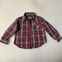 【キッズシャツ】コムサデモード　赤チェック100cm 入園式　発表会