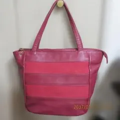 BARDOT ROSE 　ローズトートバッグ　スウェードストライブ入り　《冬物》