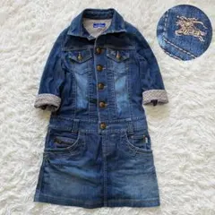 バーバリーブルーレーベル　ミニワンピース　Sサイズ　七分袖　デニム　ノバチェック