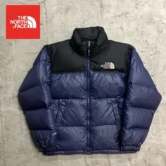 刺繍　ヌプシ　メンズS 700フィル ネイビー　ノースフェイス　ダウンジャケット
