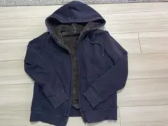ユニクロ　裏ボアパーカー　ネイビー　レディース　M