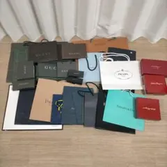 手渡し ブランド紙袋 ショッパー箱（プラダ・グッチ・ルイ・ヴィトン等）まとめ