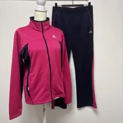 adidas ピンク　ネイビー　ジャージ　セットアップ
