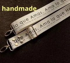 ショルダー紐　3.8cm幅 生成り　英字　紐