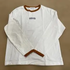 美品⭐︎AMERICAN HOLIC リンガー長袖Tシャツ ホワイト ブラウン M