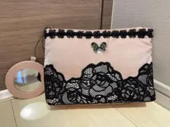 ANNA SUI アナスイピンクレース ポーチ ミラー付き
