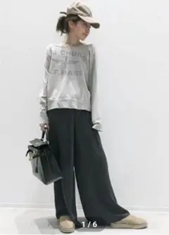 AP STUDIO バックサテンギャザーパンツ　カーキ　36のサムネイル