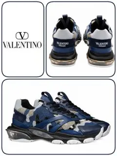 【SALE中】VLTN バウンス スニーカー 26cm ネイビー カモフラのサムネイル