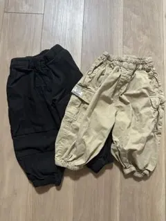 BREEZEカーゴパンツ 2点セット 黒 ベージュ