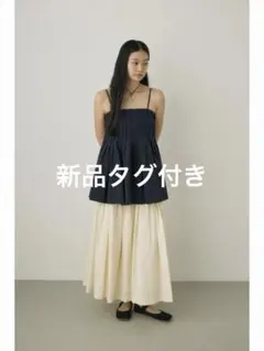 【新品】MOUSSY ピンタックキャミソール オーガニックコットン使用 ブラックのサムネイル