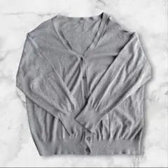 ユニクロ UNIQLO Vネックカーディガン グレー XXL 大きいサイズ