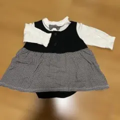 セレモニースーツ 黒と白のチェック柄　女の子　スカート