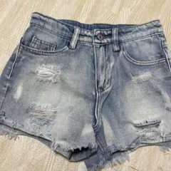 デニム　ダメージ　ハーフパンツ　ショーパン