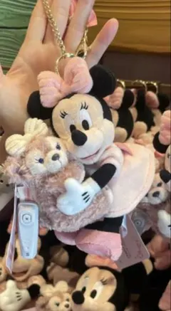 香港ディズニー　ミニーマウス ダッフィー キーホルダー