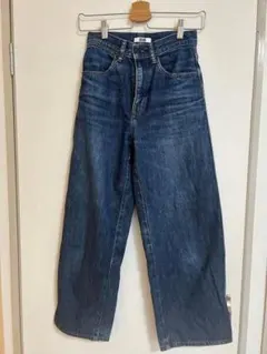 ダークブルーワイドレッグデニム