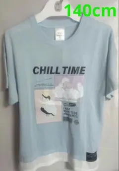 女児 半袖 水色 Tシャツ 239