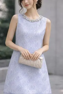 ライトブルー 結婚式　二次会　パーティードレス