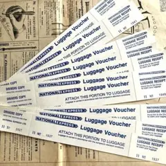 海外　ヴィンテージ 荷物引き換え　チケット　10枚　ロング　ラベルのサムネイル